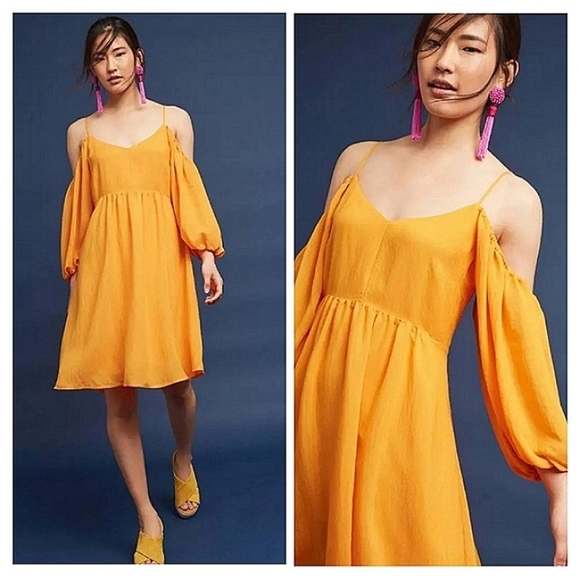 New MOULINETTE SOEURS CARINA OPEN-SHOULDER DRESS Size XS - Picture 12 of 12